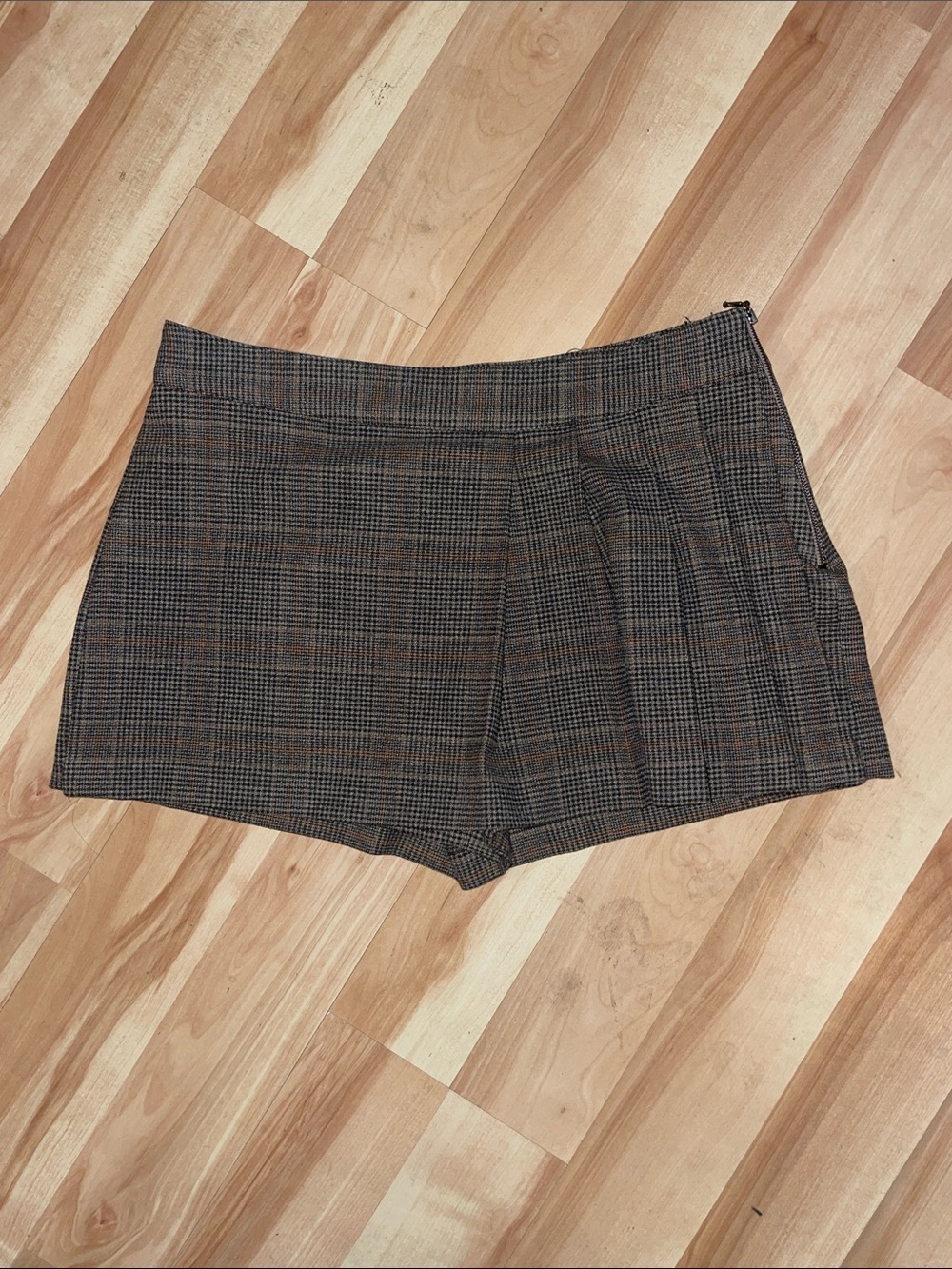 NWT Zara plaid skirt with attached shorts size medium